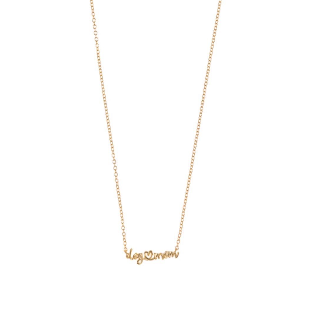 DOG MOM 18K Gold Plated Brass Necklace